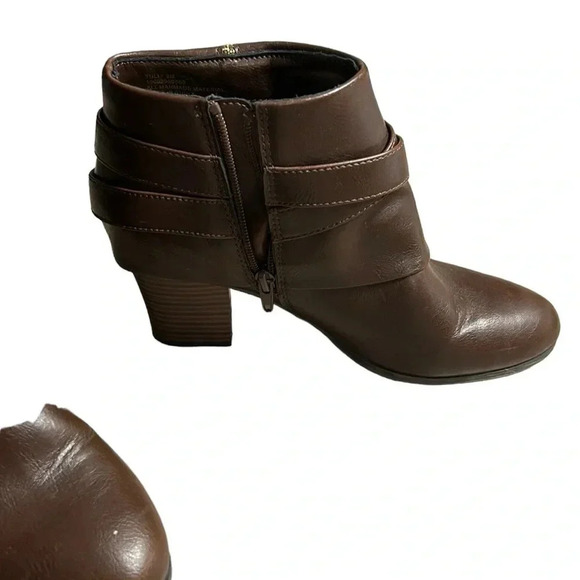 Thalia Sodi ankle booties woman 9M .Brown square heel ,round toe, EC - Picture 5 of 16